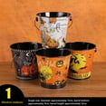 thumbnail image 1 of Yoziaaoa 5 Pcs Halloween Candy Buckets, Pails with Handle, Portable Pumpkin Monster Baskets for Halloween Party Supplies Trick or Treat Activities, 1 of 7