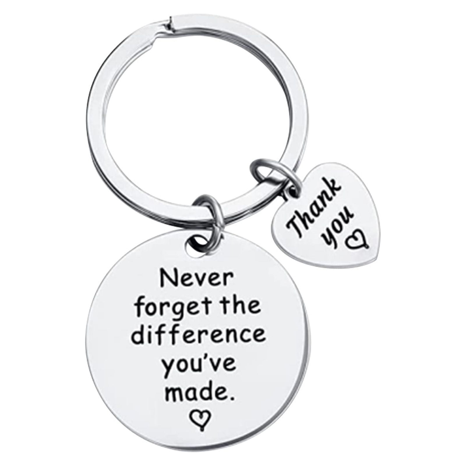 Yoziaaoa 5 Pcs Love Encouragement Keychain, Inspirational Stainless Steel Gift with Thank You Quotes, Bright Metal Plaque for Warm Wishes, Thoughtful Present for Friends and Loved Ones