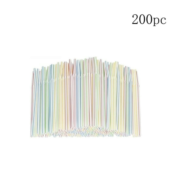 Yoziaaoa Colorful Bendy Straws Bulk, Flexible Disposable Plastic Stripe Straws for Milk Tea Cocktails, Individually Wrapped Party Supplies for Banquets Events