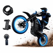 Yozma IN10 2600W Electric Dirt Bike, 40 MPH, 48V 23.4Ah, 53-Mile Range, Lock + Phone Holder + Fan Bundle, Black