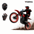 thumbnail image 1 of Yozma IN10 2600W Electric Dirt Bike, 40 MPH, 48V 23.4Ah, 53-Mile Range, XL Helmet + L Gloves Bundle, Red, 1 of 10