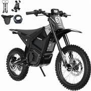 Yozma IN10 PRO Electric Dirt Bike, 5500W Peak Motor Max 50 Mph, 60V 27Ah Battery, 17"/14" Tires, Dual Hydraulic Brakes, All Terrain Motorized Dirt Bikes, Black