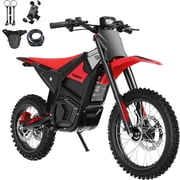 Yozma IN10 PRO Electric Dirt Bike, 5500W Peak Motor Max 50 Mph, 60V 27Ah Battery, 17"/14" Tires, Dual Hydraulic Brakes, All Terrain Motorized Dirt Bikes, Red