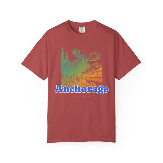 Yrill Anchorage Bull Moose Cobalt Blue Lettering Comfort Colors 1717 ...