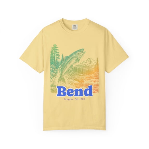 Yrill Bend Rainbow Trout Cobalt Blue Lettering Comfort Colors 1717 ...