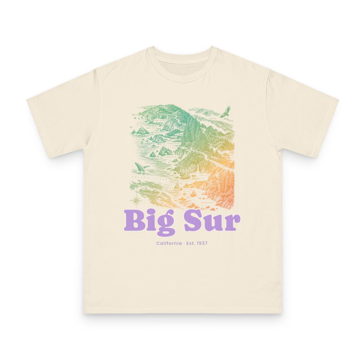 Yrill Big Sur Coast Map Econscious EC1000 Organic Cotton T-Shirt ...
