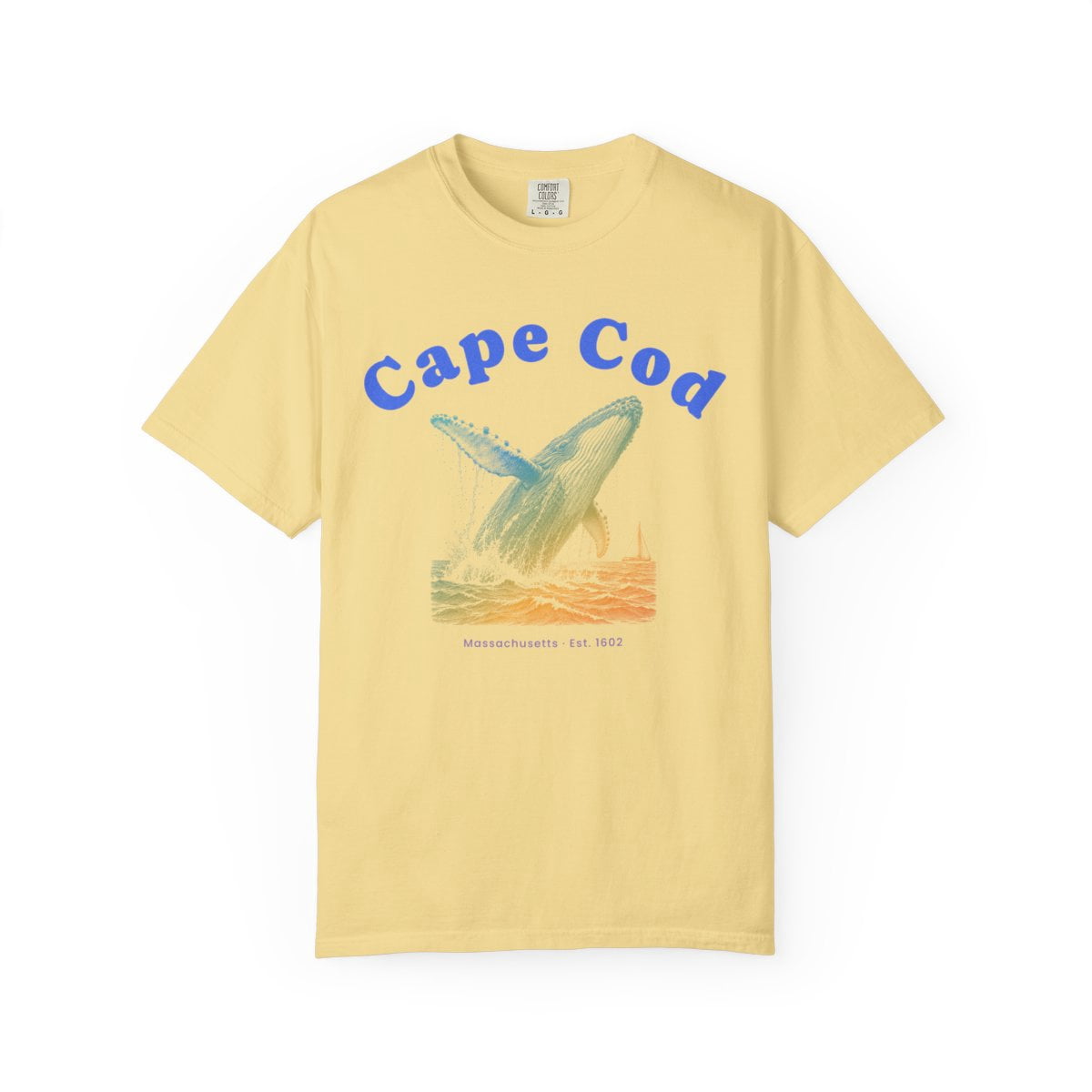 Yrill Cape Cod Humpback Whale Cobalt Blue Lettering Comfort Colors 1717 ...