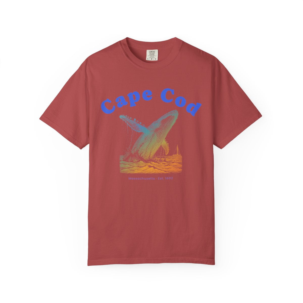 Yrill Cape Cod Humpback Whale Cobalt Blue Lettering Comfort Colors 1717 ...