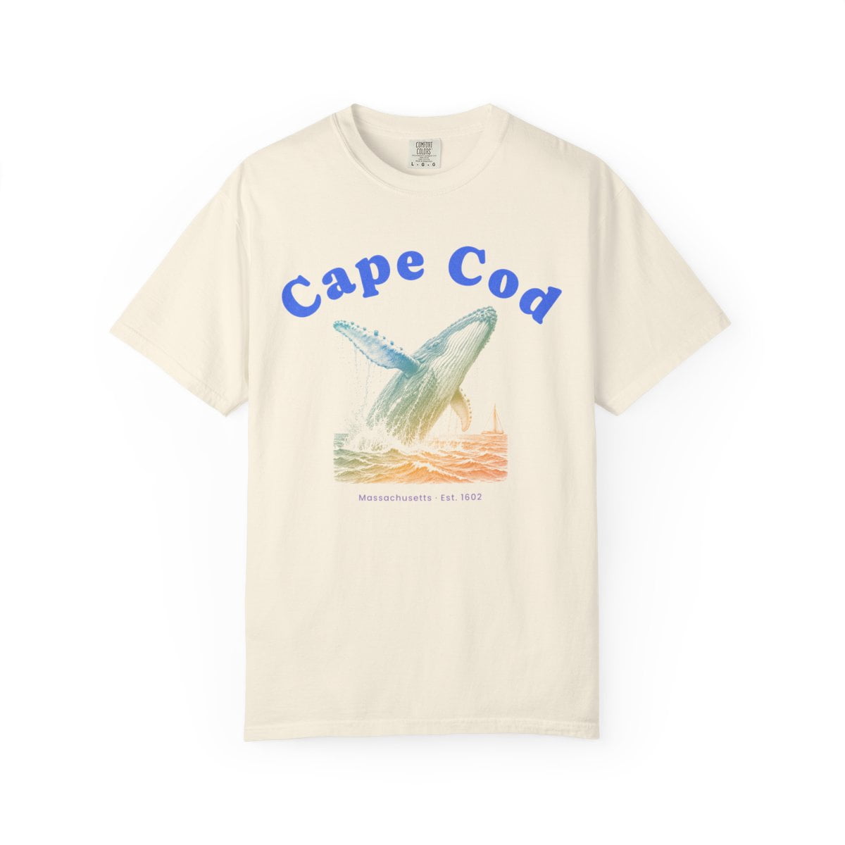 Yrill Cape Cod Humpback Whale Cobalt Blue Lettering Comfort Colors 1717 ...
