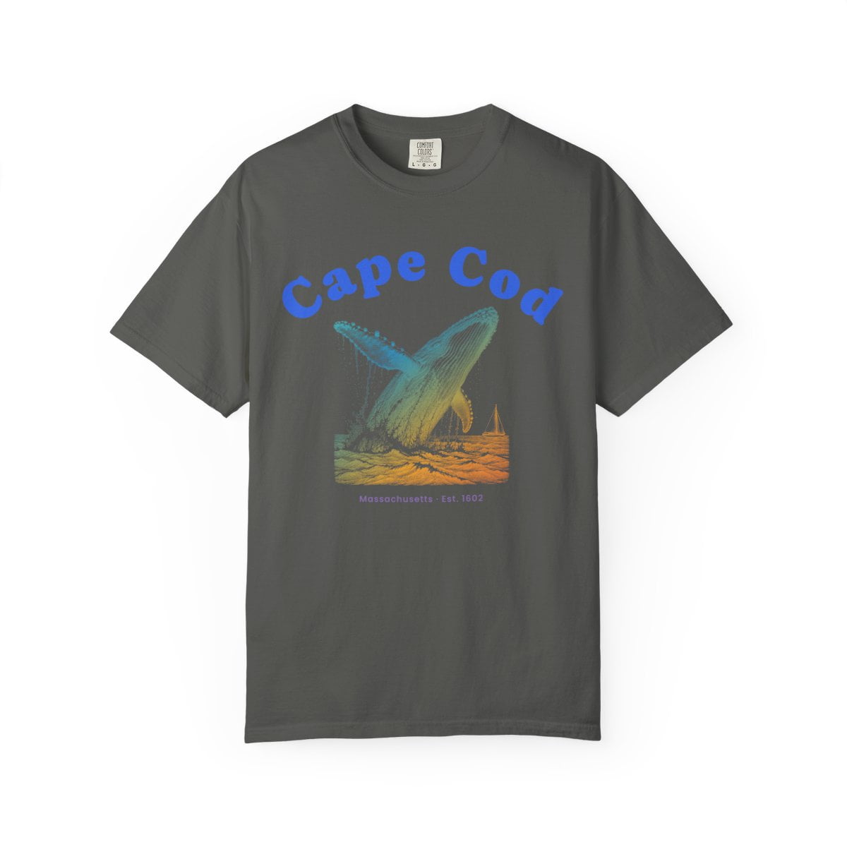 Yrill Cape Cod Humpback Whale Cobalt Blue Lettering Comfort Colors 1717 ...