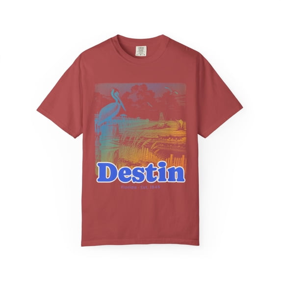 Yrill Destin Pier Pelican Cobalt Blue Lettering Comfort Colors 1717 ...