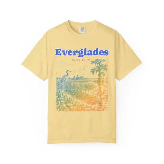 Yrill Everglades Sawgrass Gator Cobalt Blue Lettering Comfort Colors ...