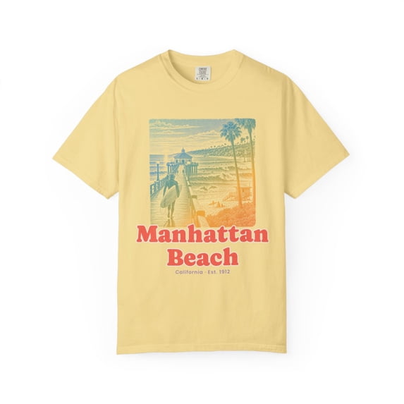 Yrill Manhattan Beach Pier Roundhouse Coral Red Lettering Comfort ...