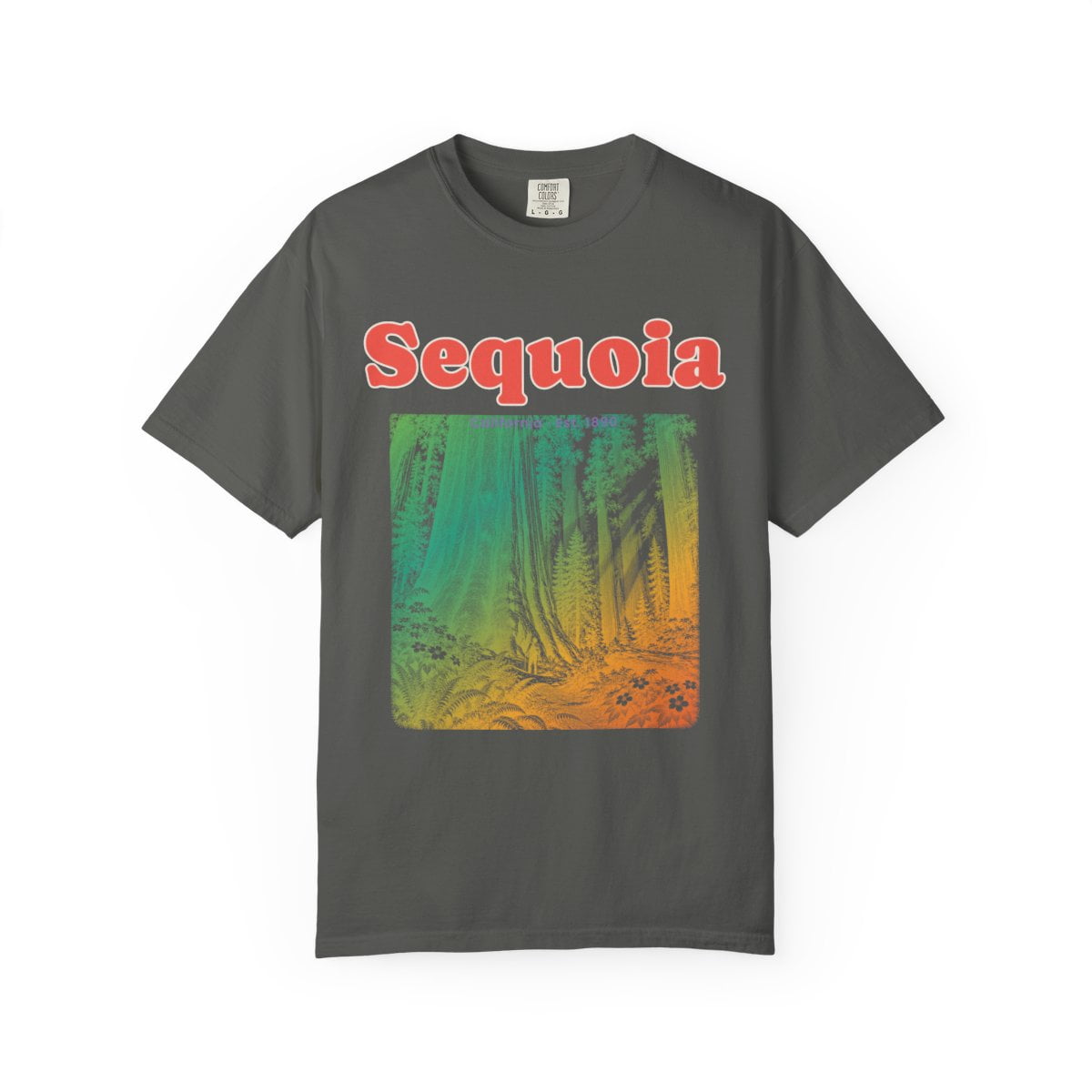 Yrill Sequoia Giant Forest Coral Red Lettering Comfort Colors 1717 ...