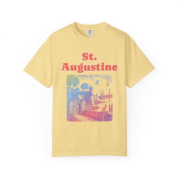 St 1 Color Yrill St. Augustine Old Fort & Lighthouse Coral Red Lettering Comfort ...