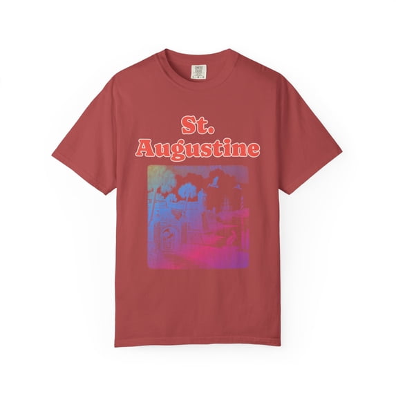 St 1 Color Yrill St. Augustine Old Fort & Lighthouse Coral Red Lettering Comfort ...