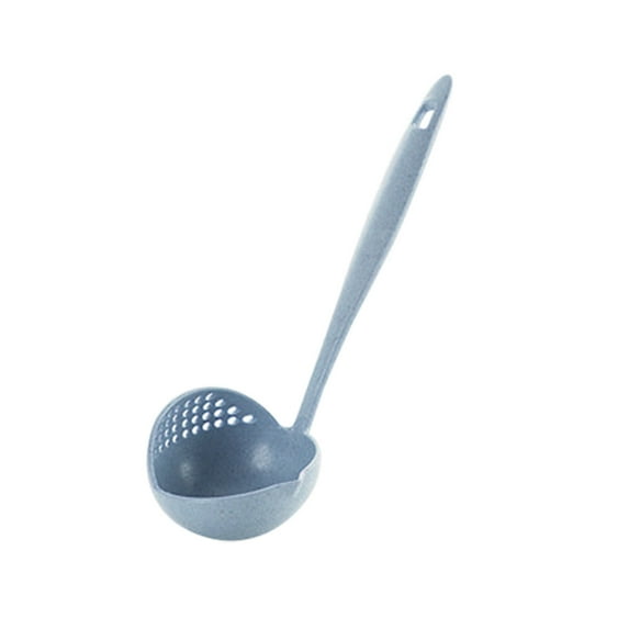 Yrmaups 2-in- Long Handle Soup Spoon Skimmer, Hot Pot Porridge Soup Ladle with Drain Holes, Kitchen Cooking Utensil for Frying Pasta and Serving, Plastic Strainer Spoon for Kitchen Home Use