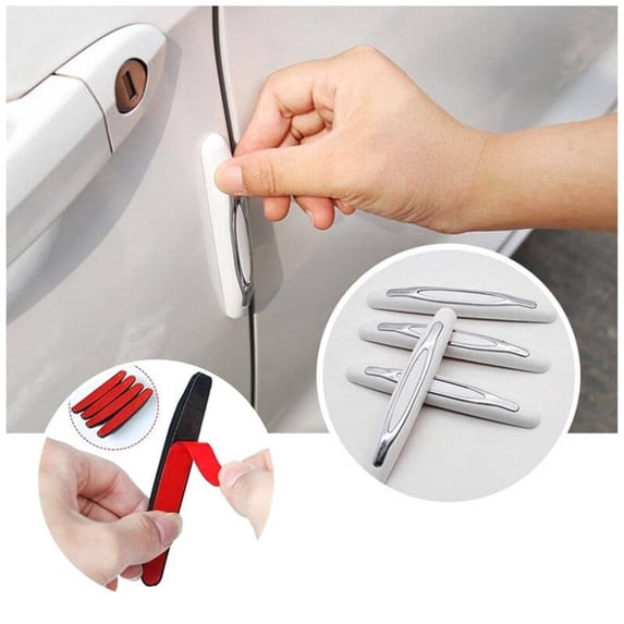 Yrmaups 2Pcs Car Door Edge Protector Strips, 4Pcs Environmentally Friendly Anti-Scratch Guard, Universal Fit Collision Molding, PVC Car Molding