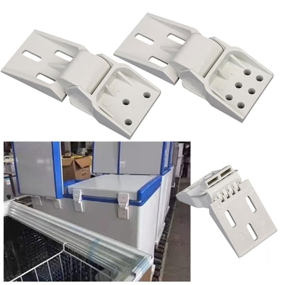 Yrmaups 2Pcs Chest Freezer Hinge Universal Folding Counterbalance Hinge, Plastic Freezer Hinge for Small Chest Freezer and Display Cabinet, Furniture Hinge for Freezer Door Repair and Replacement