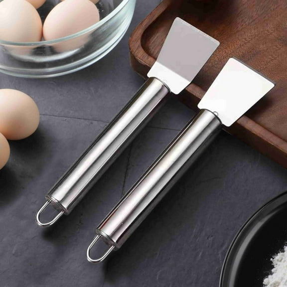 Yrmaups 2Pcs Stainless Steel Scraper Multi-Kitchen Cleaning Tool, Heavy Duty Oven Scraper and Window Scraper for Refrigerators Stoves Induction Cooktops, Durable Metal Scraper for Kitchen Countertops