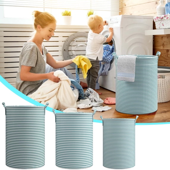 Yrmaups 3Pcs Foldable Laundry Basket, Collapsible Dirty Clothes Hamper, Storage Bin for Home Bathroom Dormitory,ToyOrganizer and Sorting Basket, Portable Non-Woven Fabric Container
