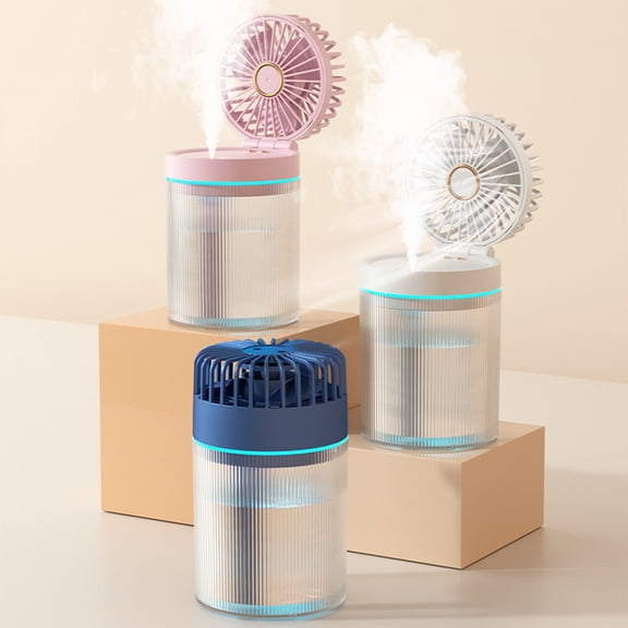 Yrmaups 3Pcs Portable Spray Cooling Fan, USB Rechargeable Misting Fan with 3 Speeds, Personal Cooling Fan for Home, Office, Bedroom