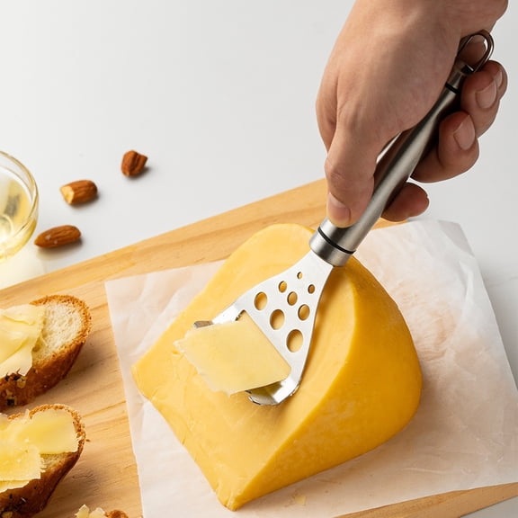 Yrmaups Cheese Plane Grater, 2-in-1 Stainless Steel Slicer and Shredder, Ergonomic Handle, Ideal for Soft to Hard Cheeses, Dishwasher Safe