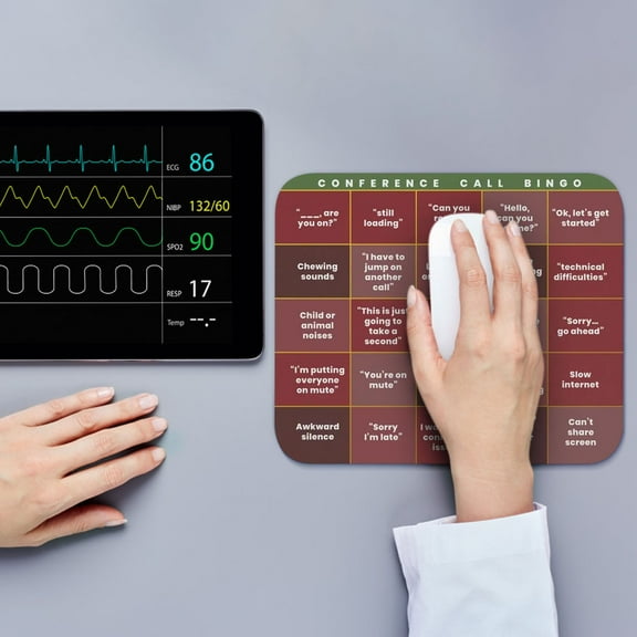 Yrmaups Conference Bingo Mouse Pad, Leather Office Desk Mat Large, Custom Keyboard Mat Waterproof, Non-Slip Mousepad for Office Desk and Home Office, Multifunctional Desk Protector