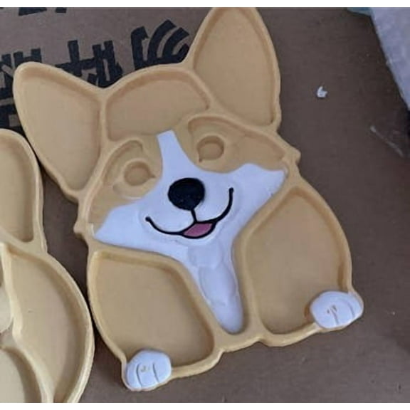Yrmaups Dog Shaped Wooden Tray, Corgi Themed Solid Wood Serving Platter, Unique Dog Lover Gift, Wooden Charcuterie Board for Cheese Fruit Snack, Household Wooden Cooked Food Platter for Party