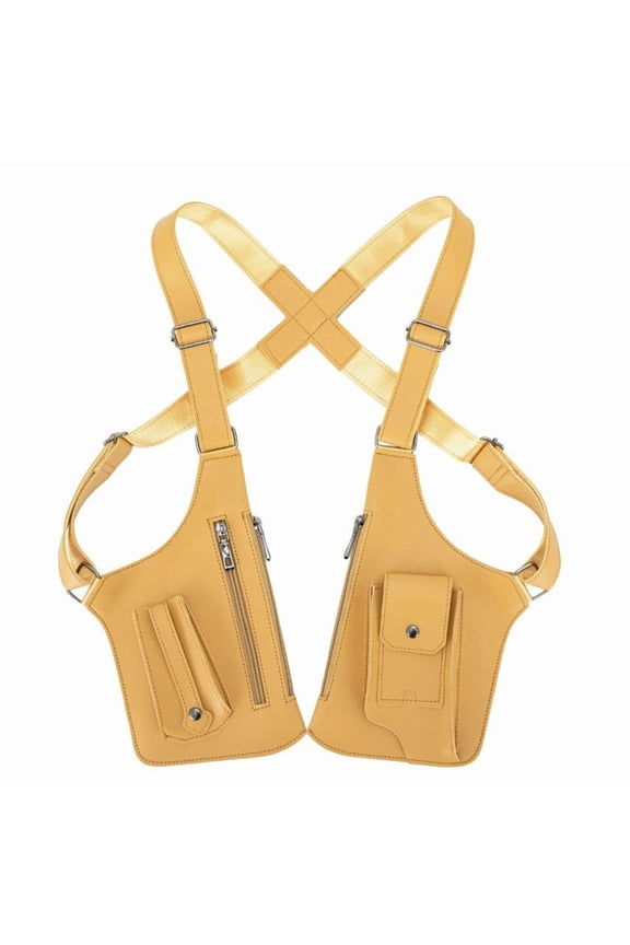 Double Shoulder Bag AntiTheft Wallet, Vintage Backpack with Concealed Underarm Strap, Leather Shoulder Armor Security Purse for Men and Women, Unisex Travel Daypack for Commuting and Outdoor