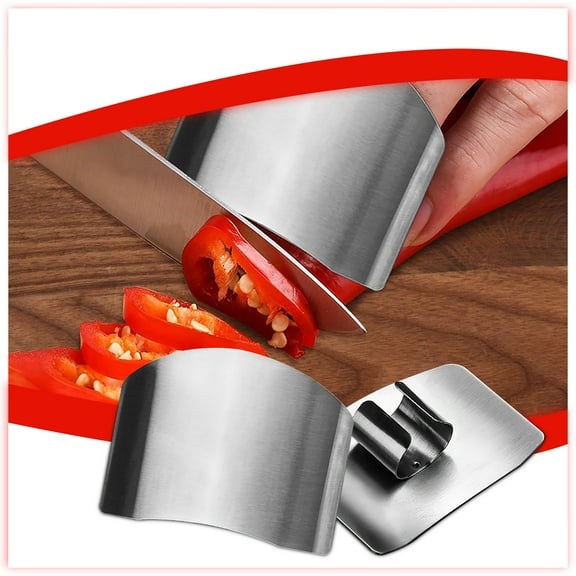 Yrmaups Finger Guards For Cutting, Stainless Steel Anti-Cut Finger Protectors, Kitchen Safety Finger Guard For Dicing And Slicing, Multifunctional Metal Finger Protector For Vegetables And Fruits