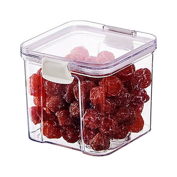 Yrmaups Food Storage Containers, Airtight Dry Food Storage Jars for Grains Nuts Candy Flour, Transparent Plastic Kitchen Pantry Organization with Locking Lids for Countertop Cabinet