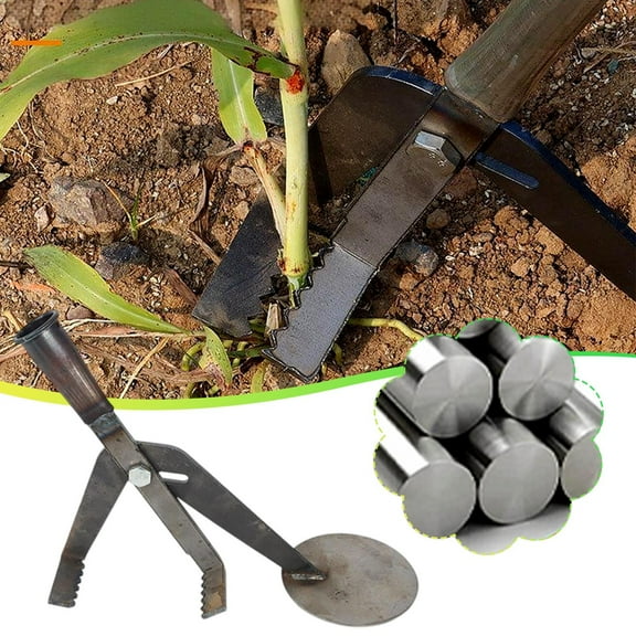 Yrmaups Heavy Duty Pull Rod Tool, Multifunctional Adjustable Agricultural Weeder, Weed Removal Tool for Garden and Farm, Durable Iron Weeding Tool for Grass Roots and Tree Stumps