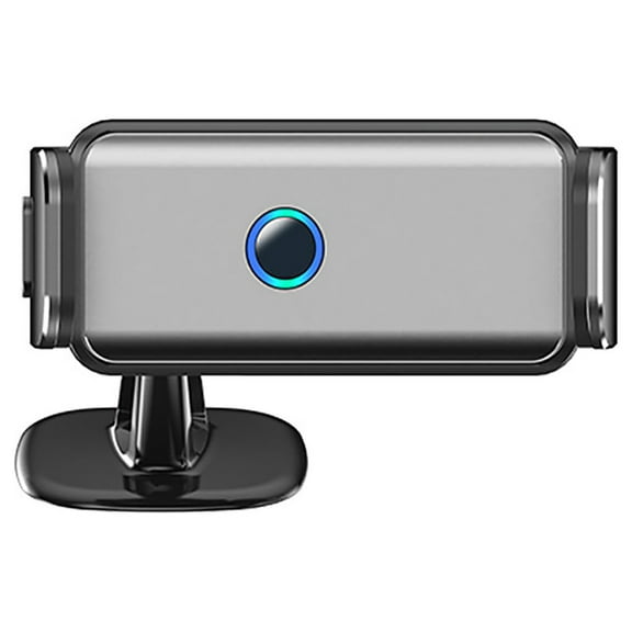 Yrmaups Induction Car Phone Holder, Aluminum Alloy Dashboard and Vent Mount, Mini Universal Cell Phone Stand for Car Truck SUV, Stable Anti-Shake Phone Cradle with 2 Bases and USB Cable