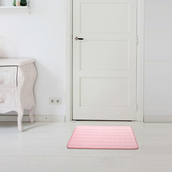 Yrmaups Memory Foam Bath Mat, Super Absorbent Coral Fleece Bathroom Rug, Non-Slip Shower Floor Mat for Bathroom and Bedroom, Soft Carpet Home Decor