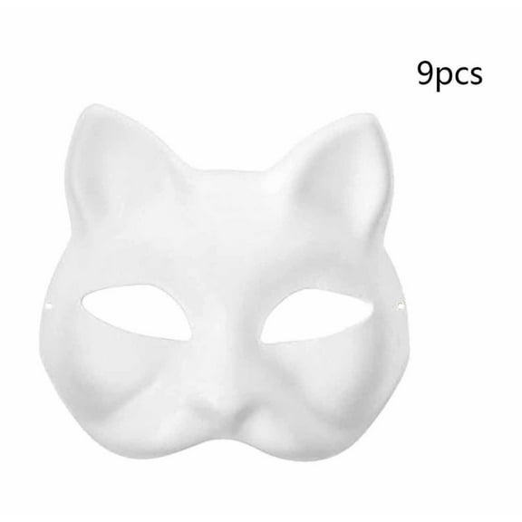 Yrmaups Paintable Mask, DIY White Paper Half Mask, Unpainted Masquerade Prop, Blank Role Playing Cosplay Mask, Carnival Craft Kit, Venetian Mask Blank