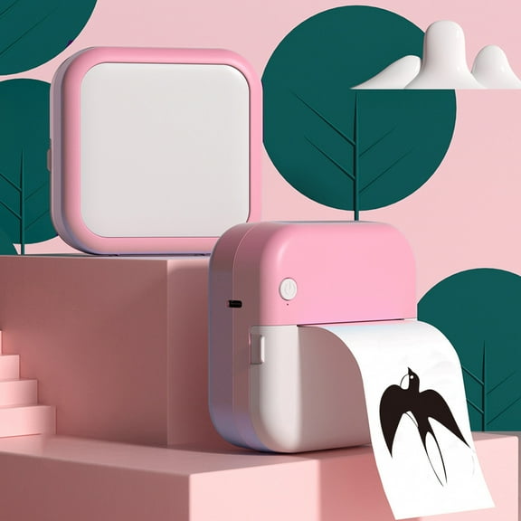 Yrmaups Portable Mini Thermal Printer Wireless Bluetooth Inkless Printer For And , Print Question Bank Photos Labels Documents, Portable Printers For Study Home Office Use, 3.5-Inch Compact Design