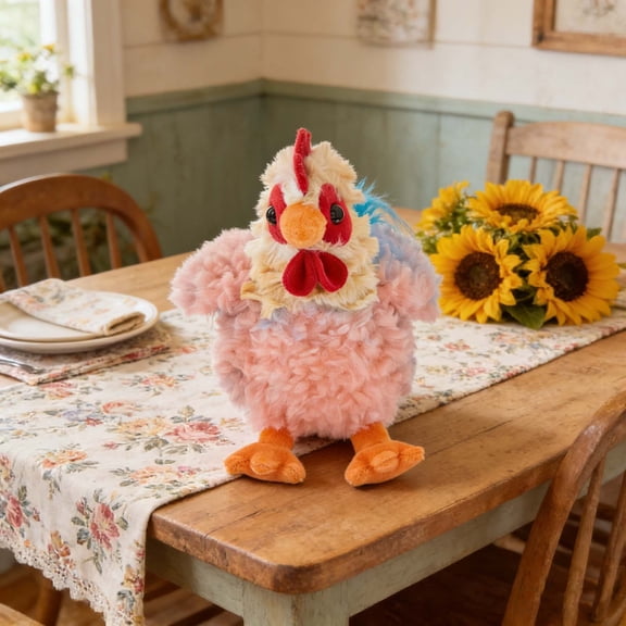 Yrmaups Soft Stuffed Chicken Toy forKids, Cute Colorful Rooster Plushie for Home Decor, Fluffy Stuffed Animal forBoysGirls, Playroom Bedroom Decoration Gift