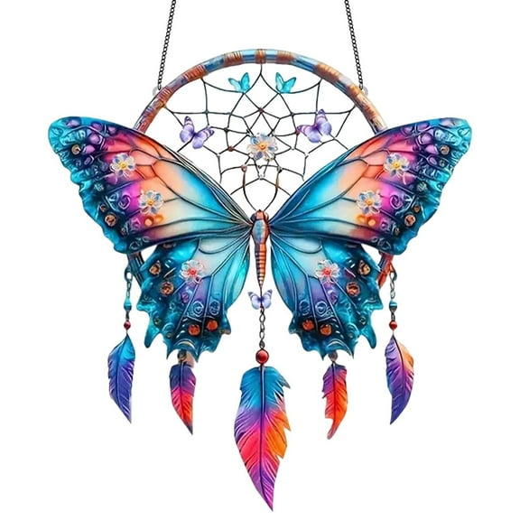 Yrmaups Under $5 ! Decorative Dreamcatcher Window Hanging with Reflective Acrylic Indoor Outdoor Ornament Garden Patio Decor Light Catcher Mobile Art