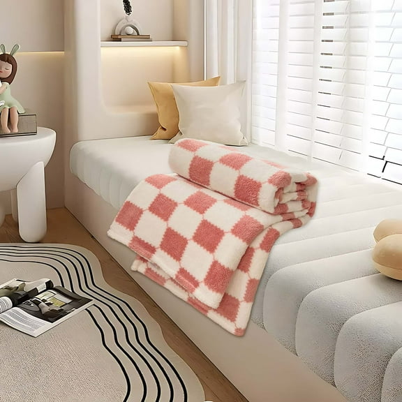 Yrmaups Winter Flannel Blanket, Warm Velvet Conditioning Throw, 70x100cm Plain Color Blanket for Bedroom and Living Room, Cozy Picnic Aviation Leg Blanket