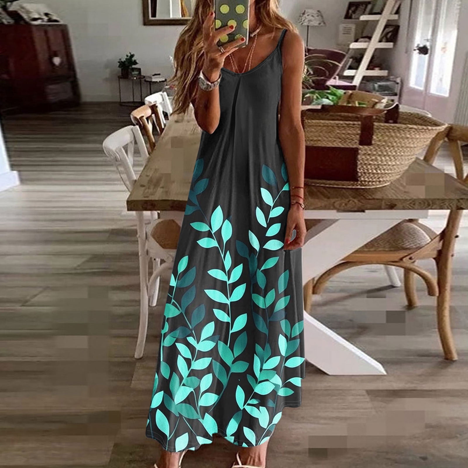 cotton flowy maxi dress R.Vivimos Womens Summer Short Sleeve V Neck Cute black mini length Size:Ready to post XL care:hand-wash