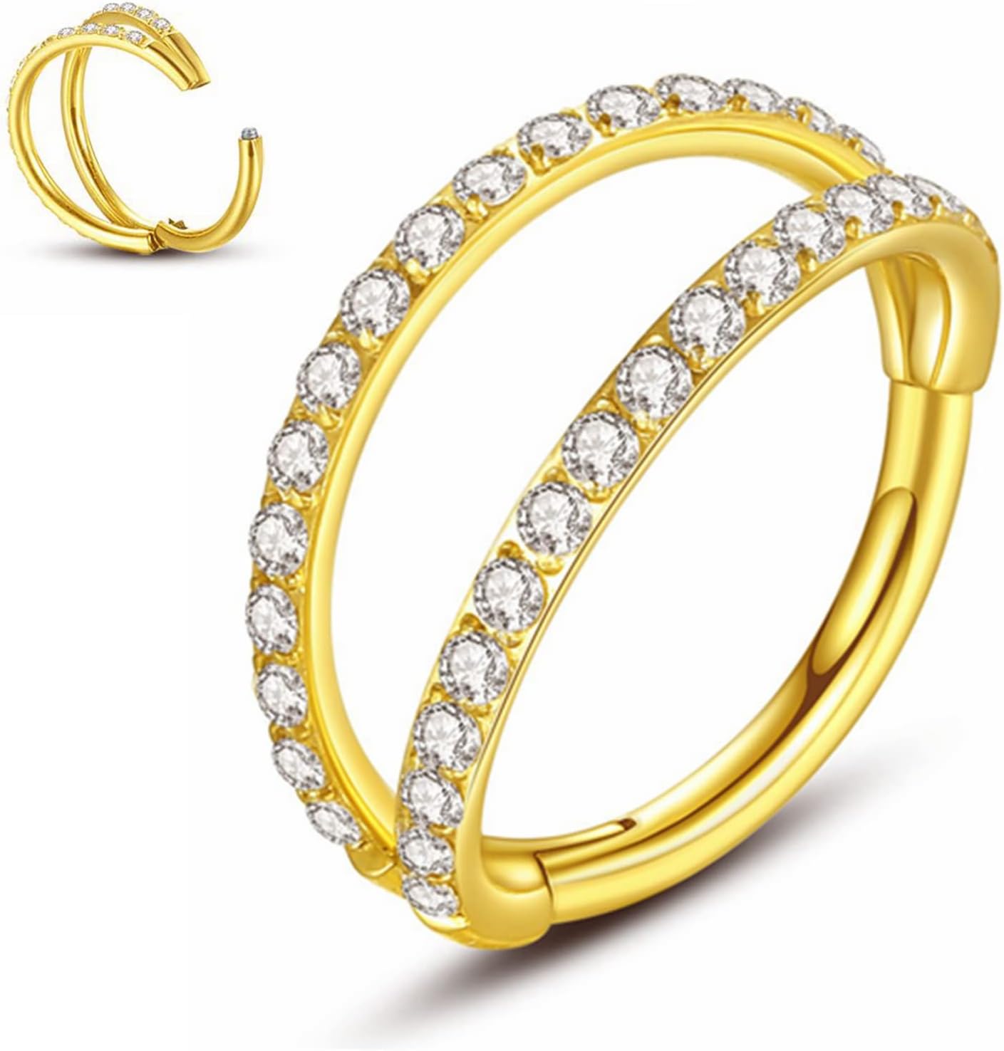 Yrogcu 20G 18G 16G 14G Single/Double Hoop Stainless Steel Seamless