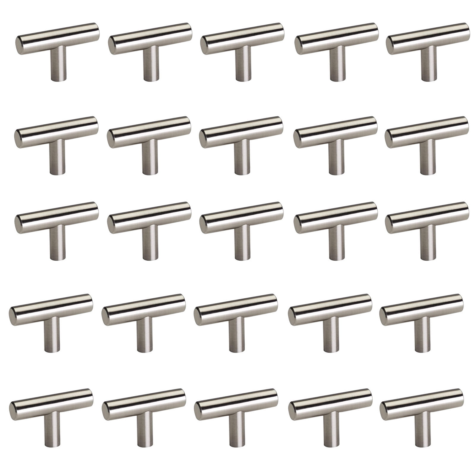 YruYptpaln 25 Pack Kitchen Cabinet Knobs And Pulls Brushed Stainless Steel Hole Cabinet Hardware 50mm 2in Overall Length Filter Water Faucet Legs Brass Water Hose Head Out Kitchen Faucet Head