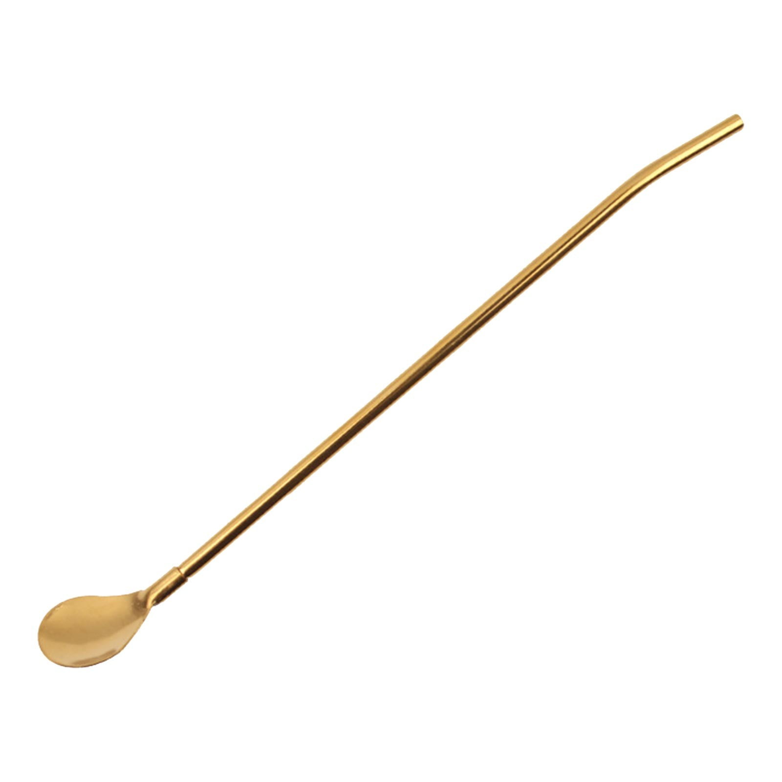 YruYptpaln Small Glasses 304 stainless steel straw spoon integrated ...