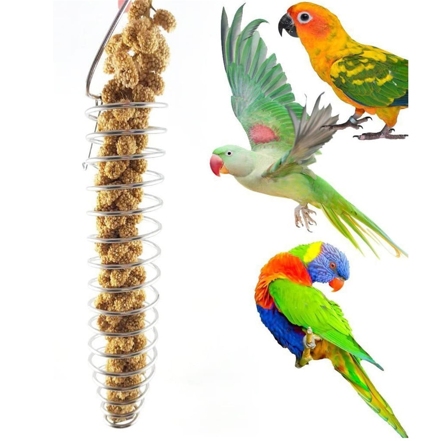 YruYptpaln Bird Food Holder Parrots Foraging Toys For Bird Cage Hanging