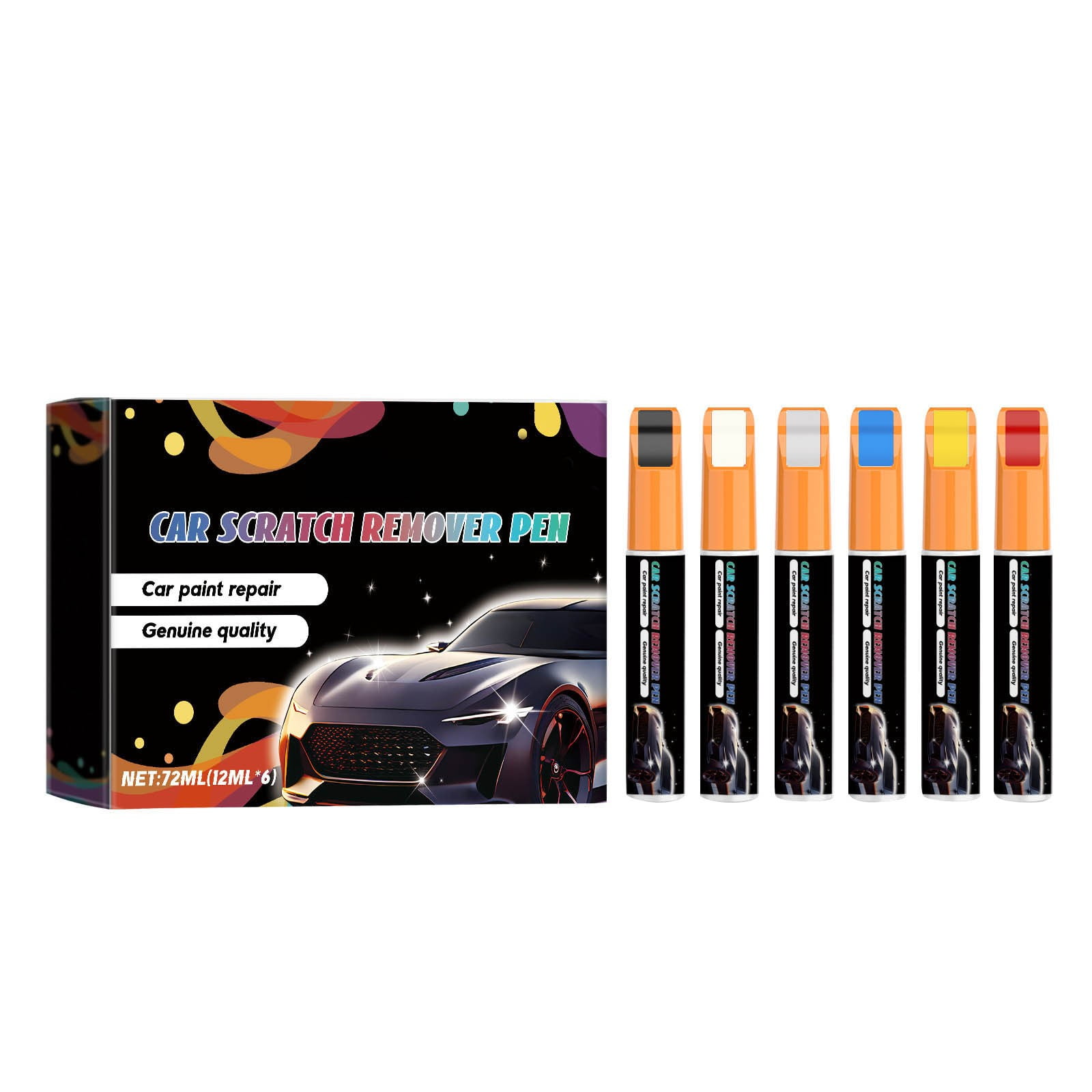 YruYptpaln Car Scratch Removal Paint Pen 6 Color Kit 72ML Car Paint And