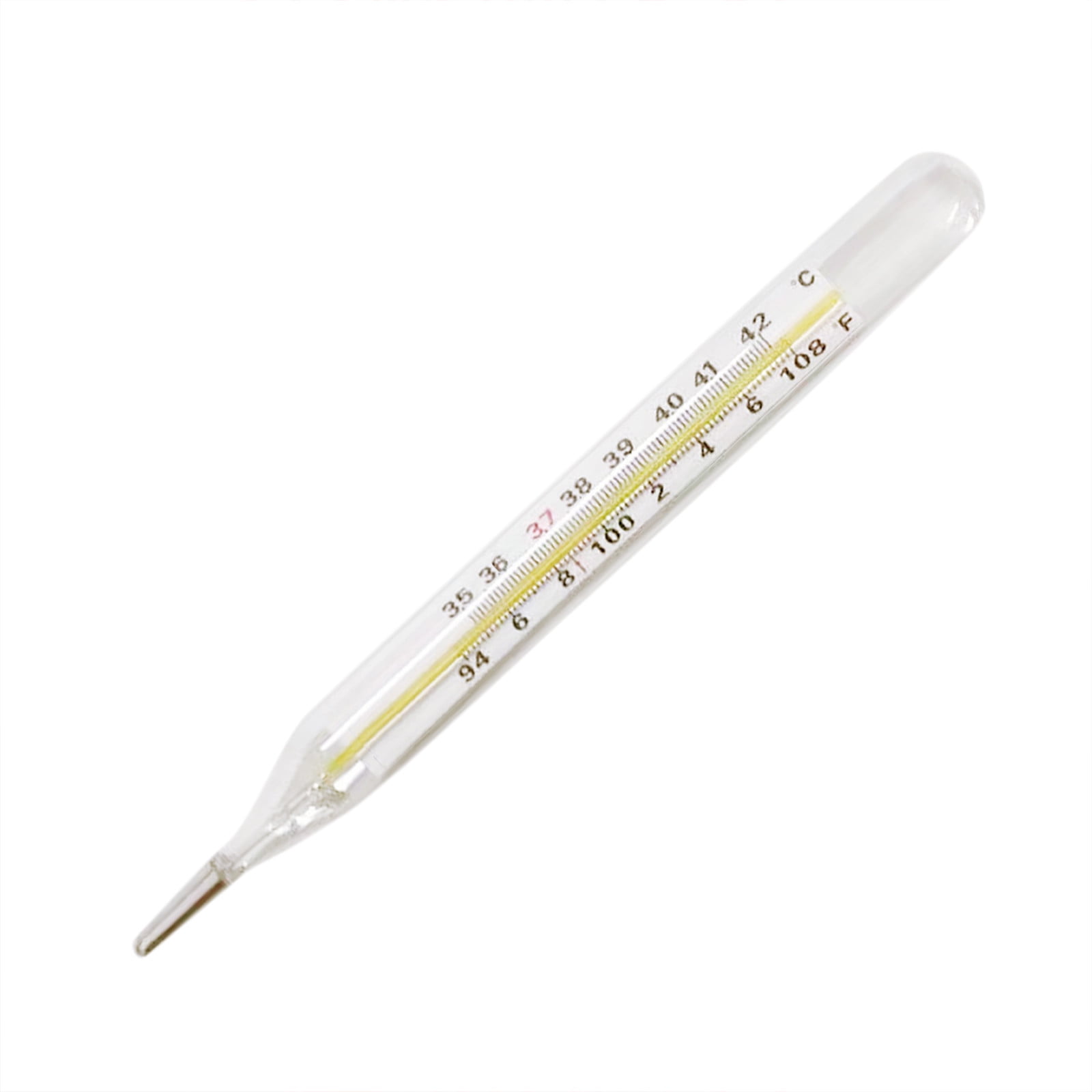 YruYptpaln Glass Oral Temperature for Test, Glass Thermometer Classic, Free Clinic Armpit Fast Reading Fever Indicator, Basal Body Thermometer(1 Pc)