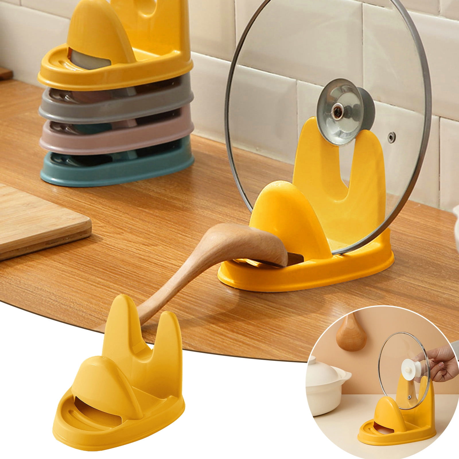 YruYptpaln Non Spoon Fork Spatula Stand Storage Rack Pot Lid Holder ...