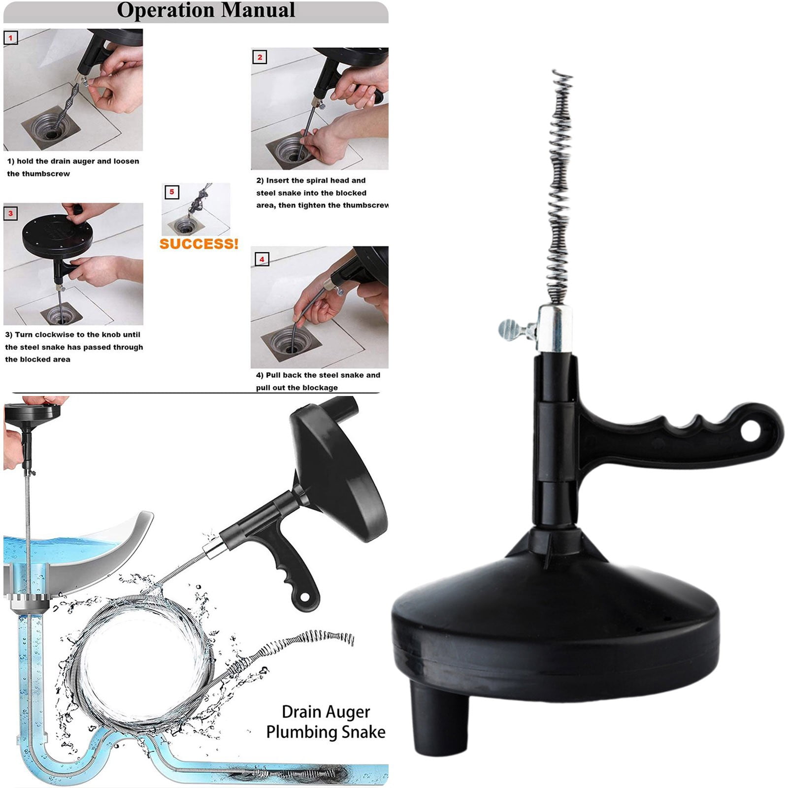 YruYptpaln Pipe Unclog Drain Unclog Hand Unclog Tool Unclog Toilet