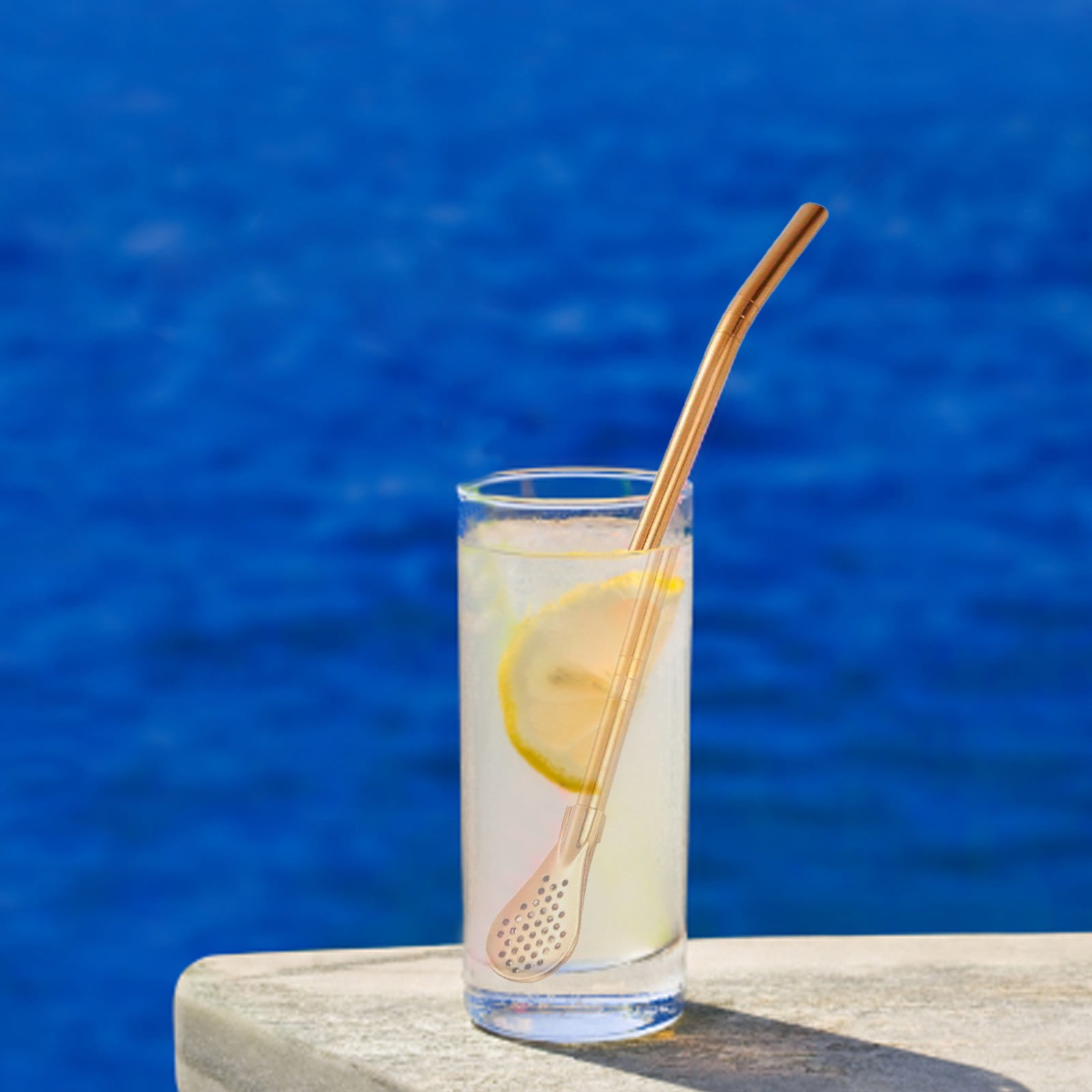 YruYptpaln Purpose Straw Spoon Milk Tea Coffee Stirring Spoon Madai Tea